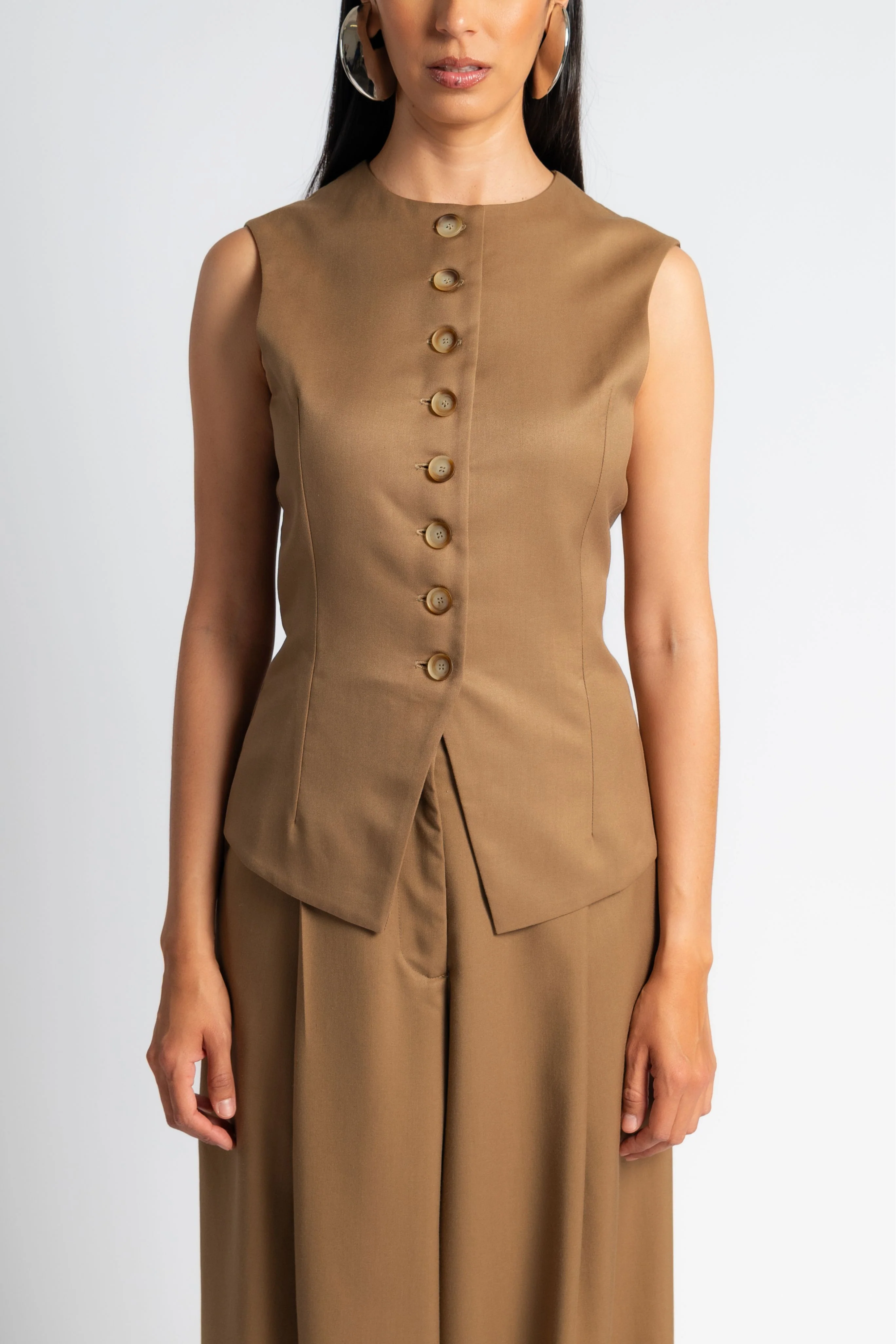 Wide Leg Pleated Trouser - Image 5