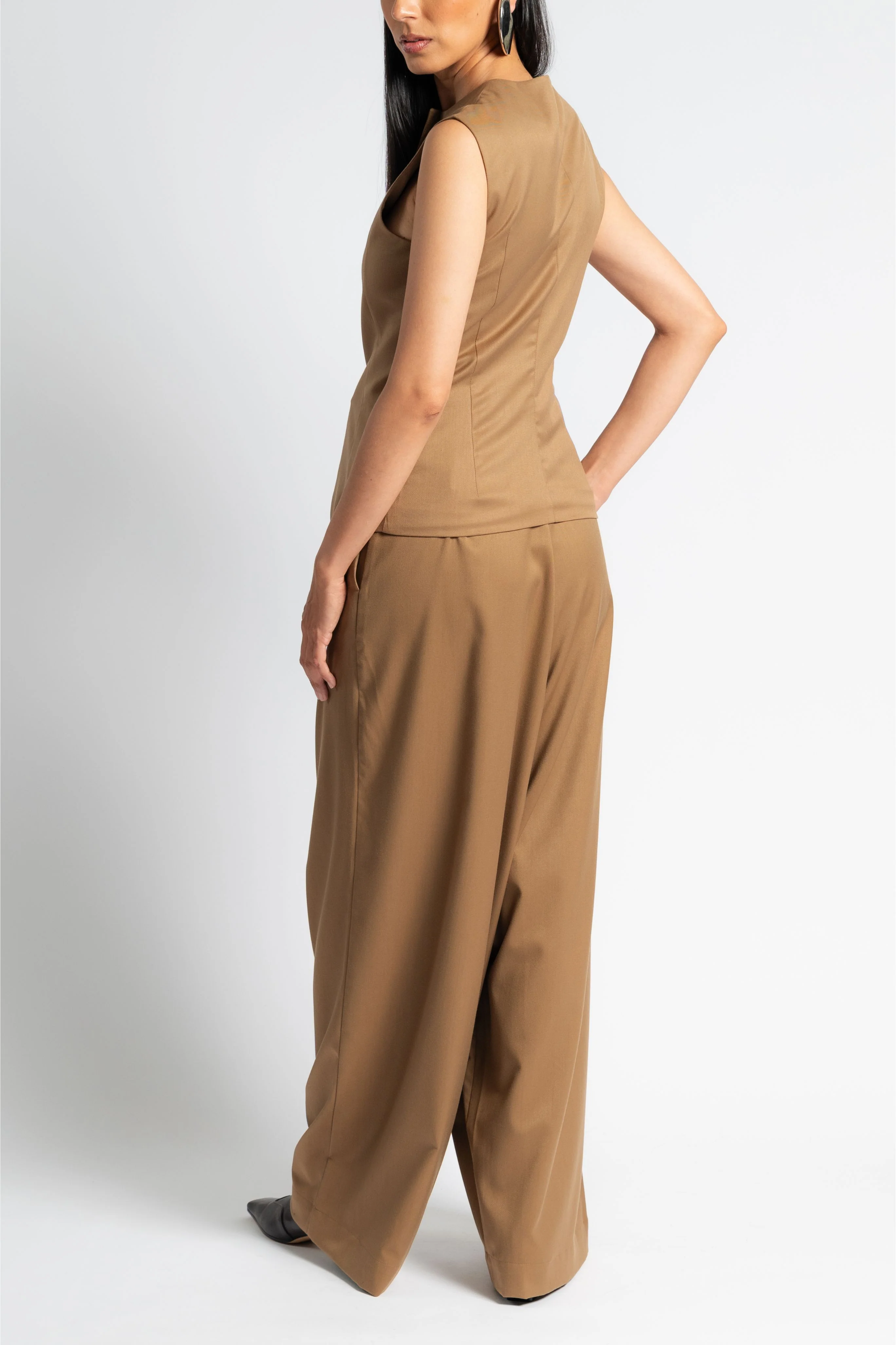 Wide Leg Pleated Trouser - Image 6